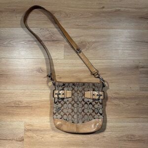 Vintage Coach khaki Brown Crossbody Leather Soho Buckle Shoulder Bag Loved AS-IS